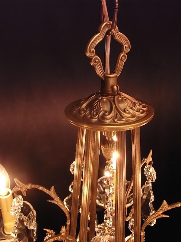 スペイン製真鍮シャンデリア（クリスタルガラスビーズシャンデリア）インテリア照明、リビング照明　LCH 1192（5）