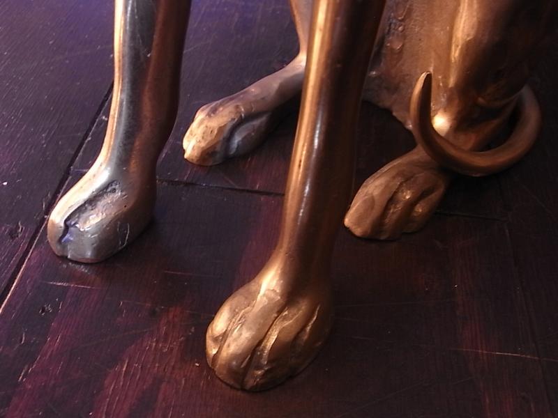 ビンテージ1970年代真鍮犬オブジェ通販　中目黒実店舗あり　イタリア製真鍮グレイハウンド置物　ビンテージ　耳たれ犬雑貨　LCM 7020（6）