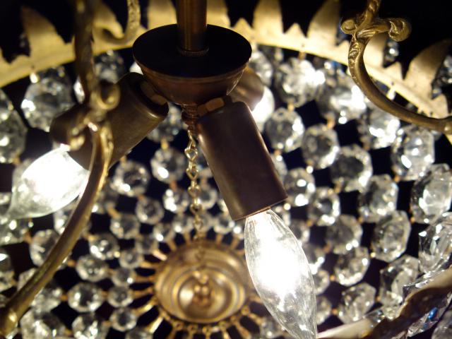 1970年代フランス製ドーム型シャンデリア通販　中目黒実店舗あり　ビンテージフレンチ真鍮ブドウシャンデリア　リビング照明　LCH 1199（4）