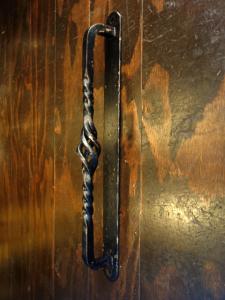 black iron twist door handle