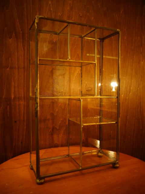 Italian glass & brass display case