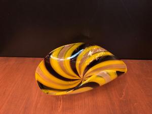 Murano yellow spiral  art glass