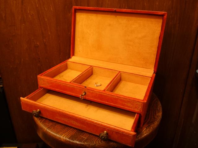 くすみオレンジジュエリーボックス　ビンテージ宝石箱　LCM 7240（3）