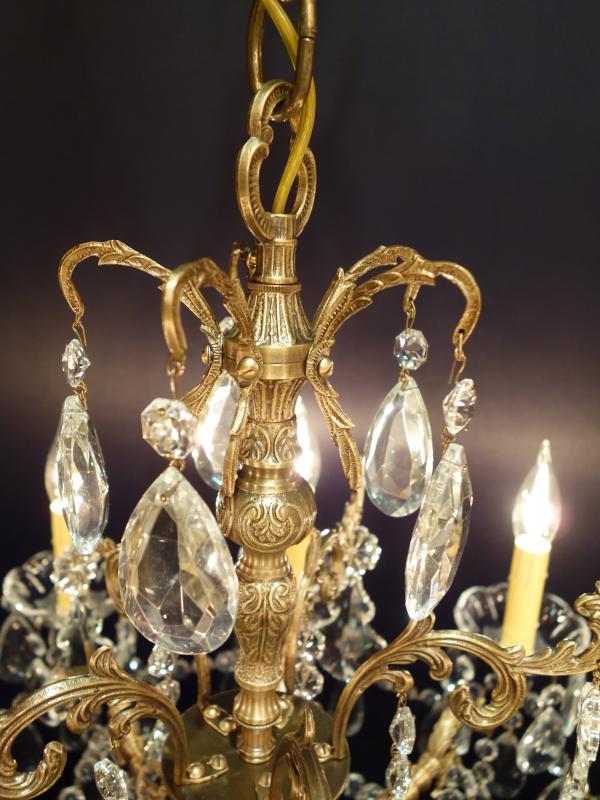 シャンデリア　アンティーク・ヴィンテージ　LCH 1237　Spanish brass & crystal chandelier 10灯（4）
