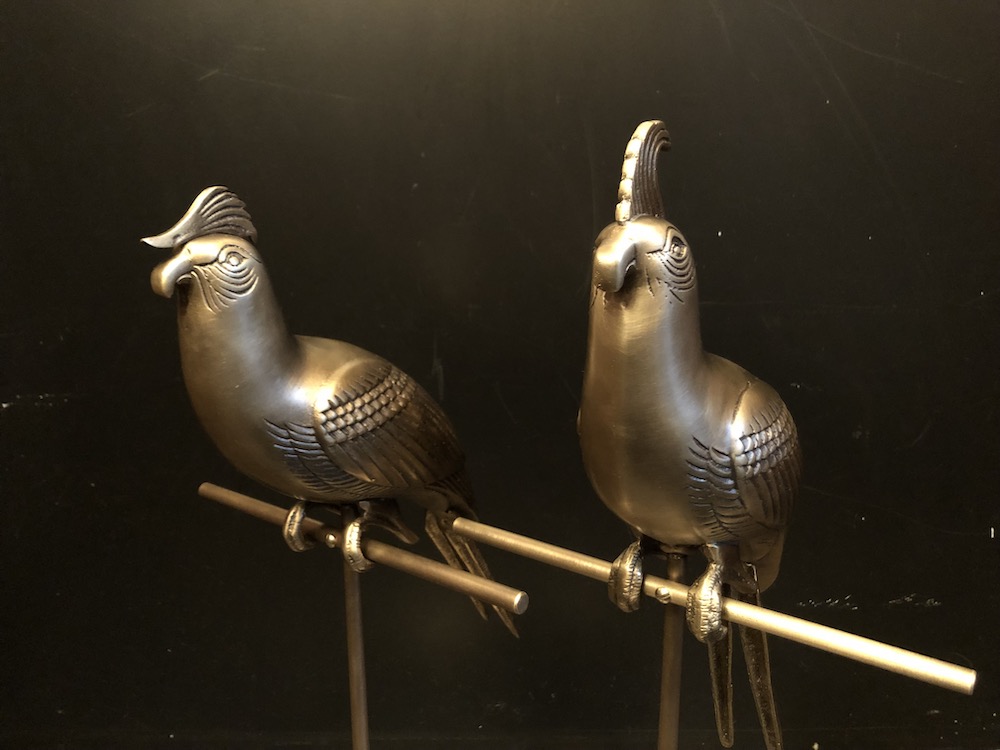 真鍮製鳥のオブジェ　オウム　USM 1532（2）