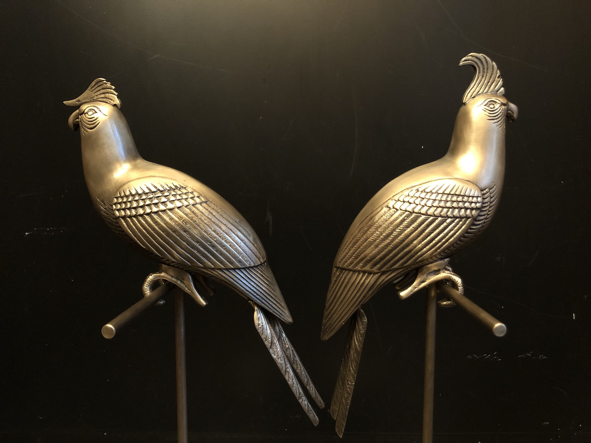 真鍮製鳥のオブジェ　オウム　USM 1532（3）