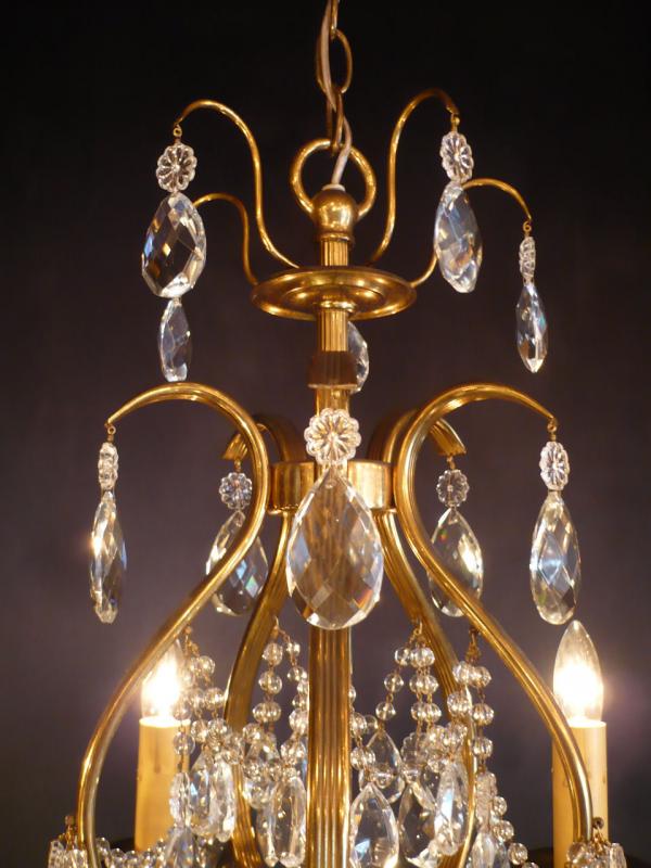 イタリア製ガラスビーズシャンデリア　（真鍮＋クリスタルガラスビーズ）インテリア照明　LCH 0449（4）
