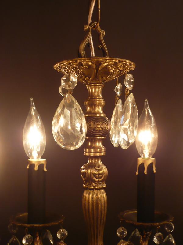 真鍮製クリスタルシャンデリア　6灯　インテリア照明　リビング照明　LFH 0029/6（4）