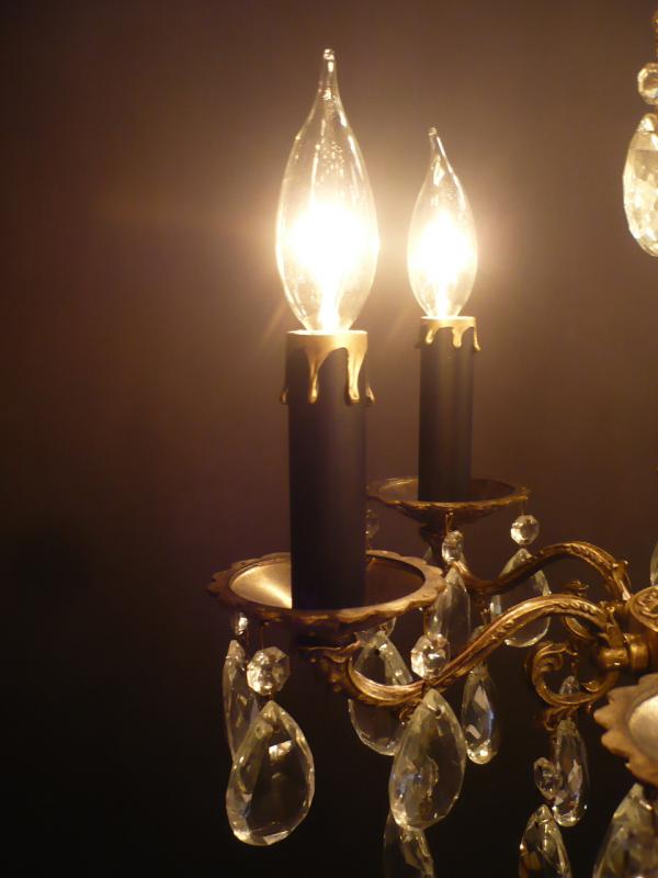 真鍮製クリスタルシャンデリア　6灯　インテリア照明　リビング照明　LFH 0029/6（5）
