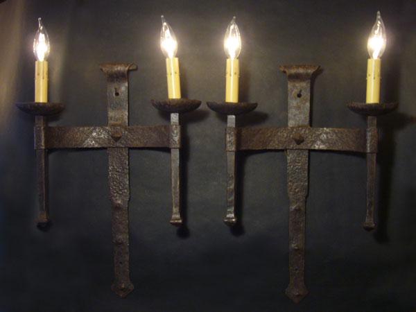 English black iron wall bracket 2灯<PAIR>