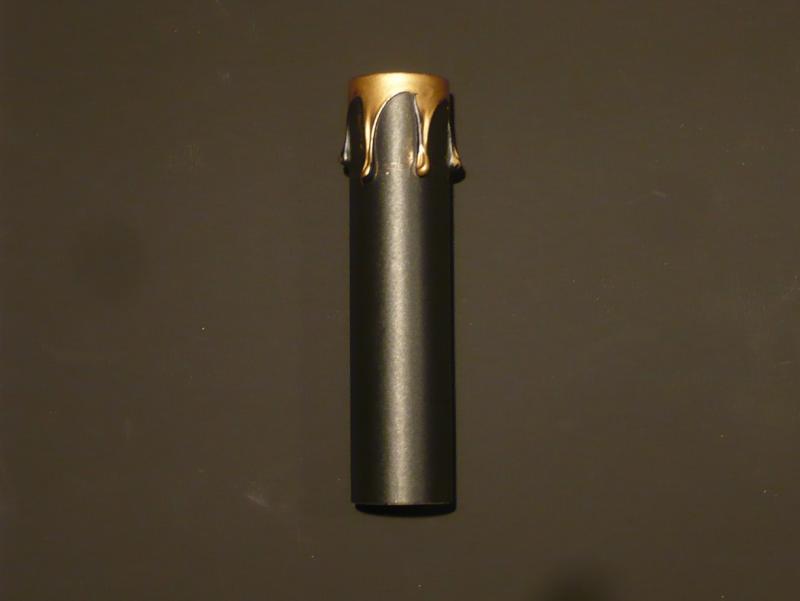E12ソケットカバー黒　ゴールドロウ垂れ ロウ官　キャンドルタイプ　USP 0001（1）