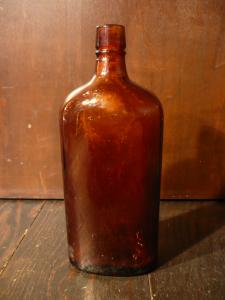 brown glass bottle