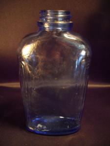 blue glass bottle