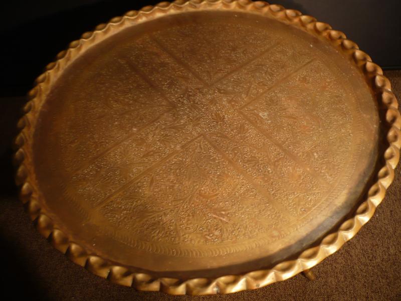 イタリア製真鍮＆木ローテーブル　LCM 1633（3）