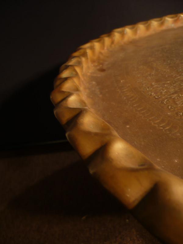 イタリア製真鍮＆木ローテーブル　LCM 1633（4）