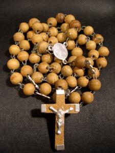 Italian wood beads rosary