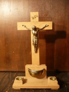 Italian wood crucifix stand