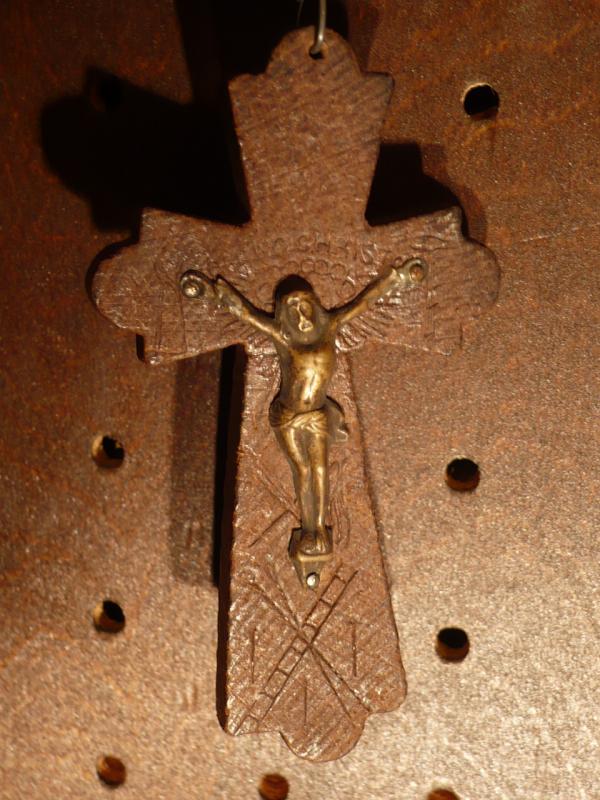フランス製木ビーズロザリオL、宗教用品、宗教道具　LCJ 0284（2）