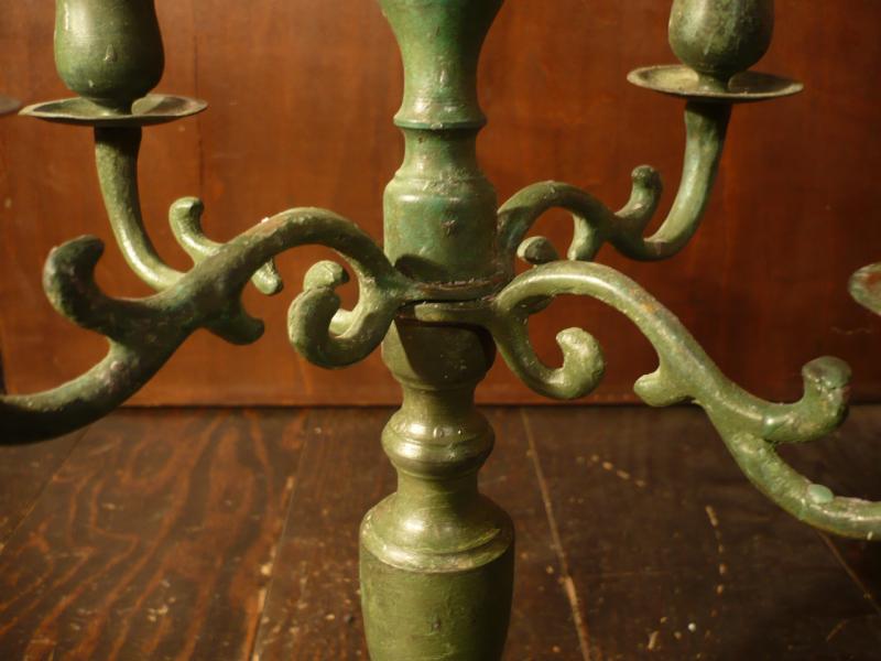 イタリア製緑塗装燭台　キャンドルホルダー　キャンドルスタンド　LCM 1804（3）