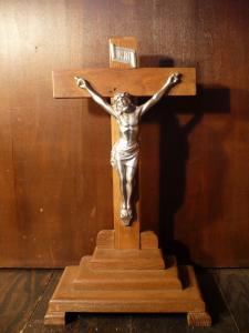 Italian wood crucifix stand