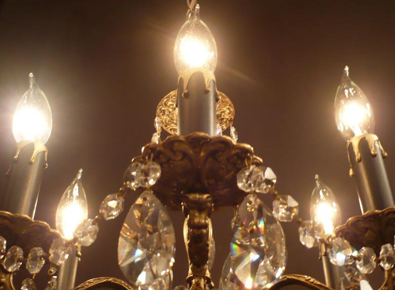 真鍮製クリスタルシャンデリア　6灯　インテリア照明　リビング照明　LFH 0029A/6（6）