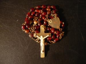 Italian celluloid beads rosary