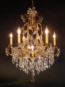 French brass flower & leaf chandelier 7灯