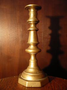 English brass candle holder