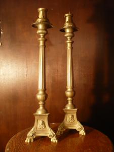 Italian brass candle holder／2P SET