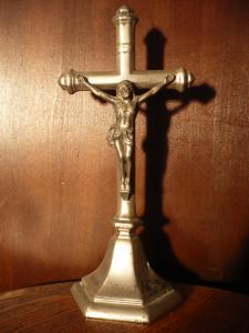 Italian silver crucifix stand