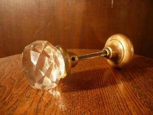 crystal & brass door knob