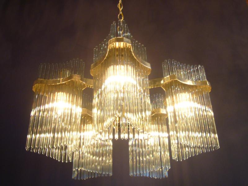 Italian glass pole chandelier 5灯