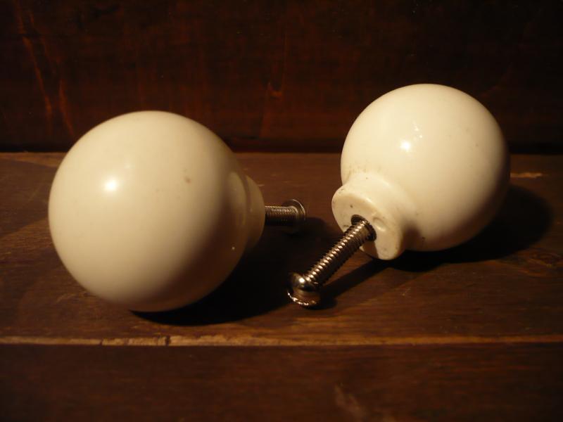 white cabinet knob