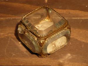 Italian beveled glass jewelry display case