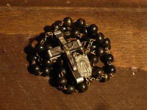 Italian wood beads rosary