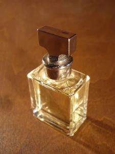 glass filled perfume bottle