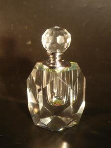 Bohemian crystal glass perfume bottle