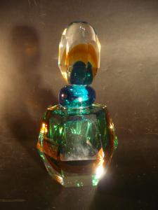 Bohemian crystal glass perfume bottle