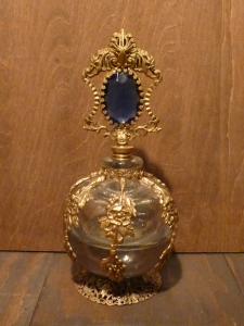 French glass & brass perfume bottle