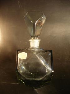 Bohemian smoke glass perfume bottle
