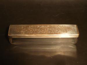 English silver & glass case