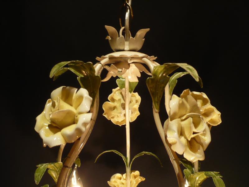 イタリア製フラワーシャンデリア（陶器お花シャンデリア）インテリア照明　LCH 0743（4）