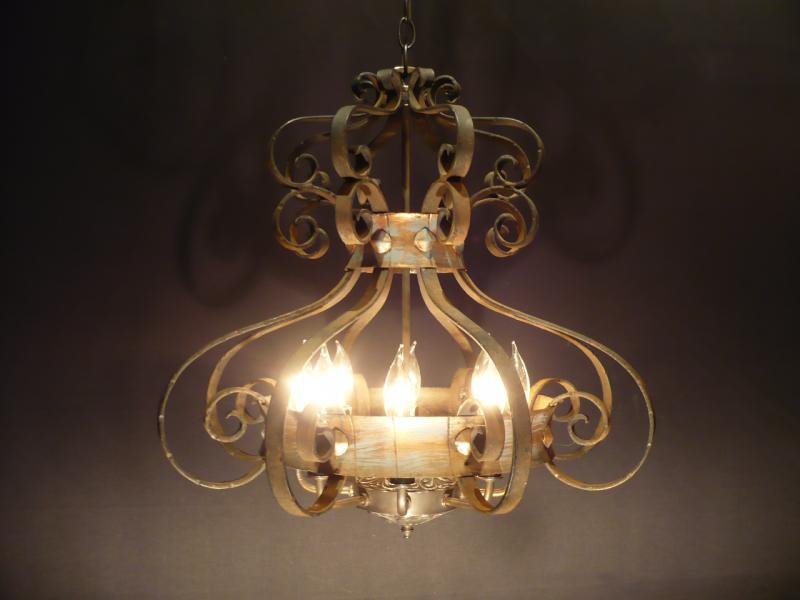 English iron scroll chandelier 8灯