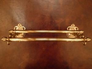 Brass towel hanger double