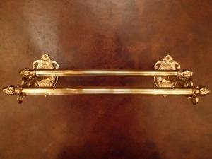 Brass towel hanger double