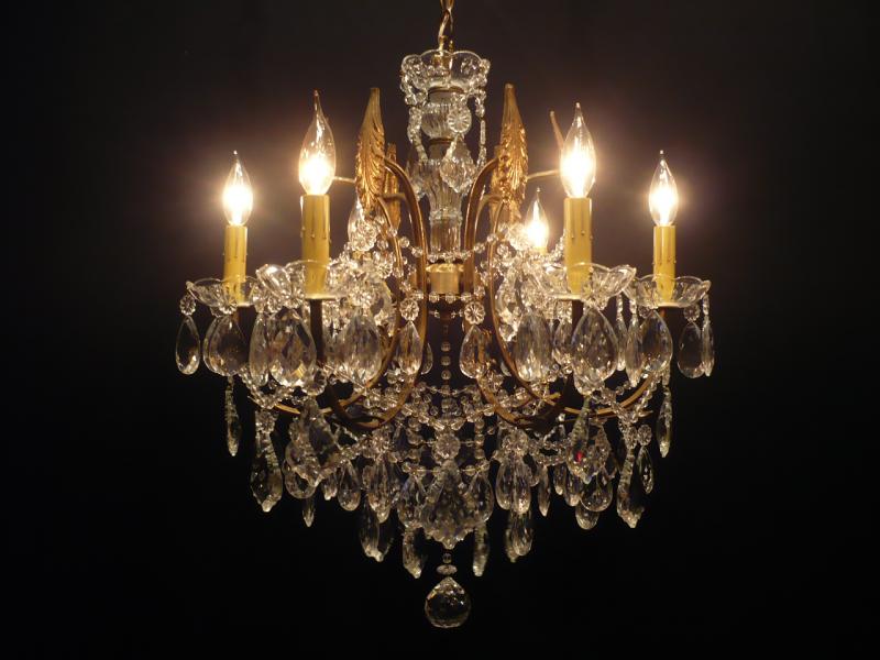 French brass chandelier 6灯(残り1台!)