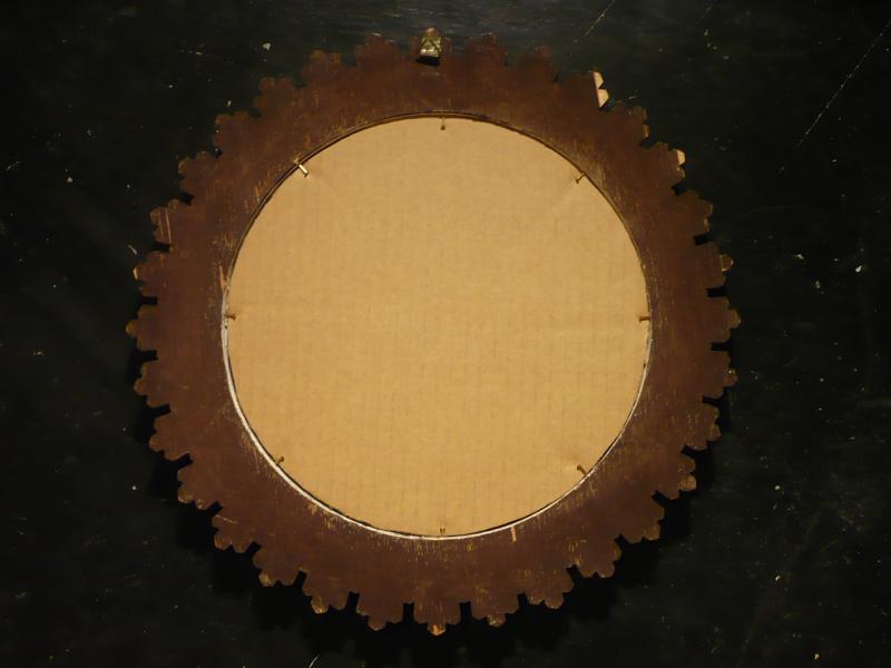イタリア製木壁掛けミラー　サンバースト、円形インテリア鏡、ウッド（木）アンティークミラー　LCK 0404（5）
