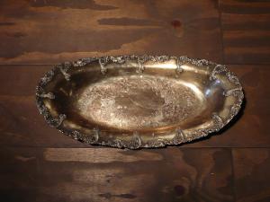 silver grape oval tray