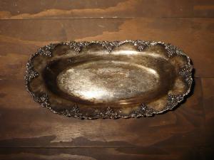 silver grape oval tray