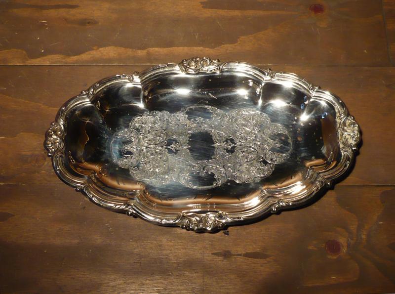 silver oval tray